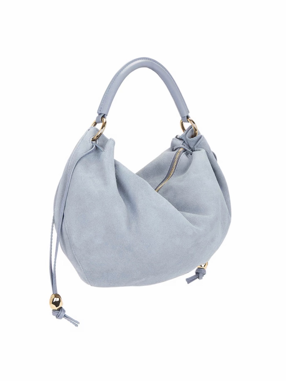 *NWT* Madewell Cameron Gathered Shoulder Bag in Serene Blue Suede - Picture 3 of 11